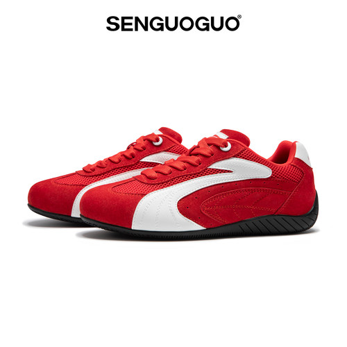 森果果赛车鞋/白红色网面德训鞋