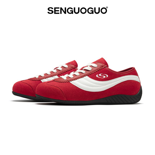 森果果薄款赛车鞋/红色德训鞋