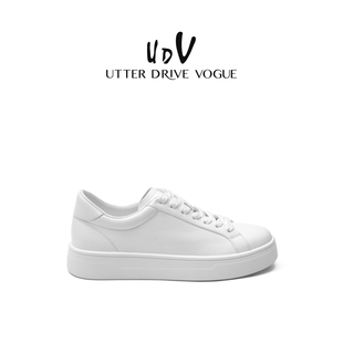 UDV简约小白鞋女2026春季新款百搭白色平底运动休闲板鞋真皮舒适