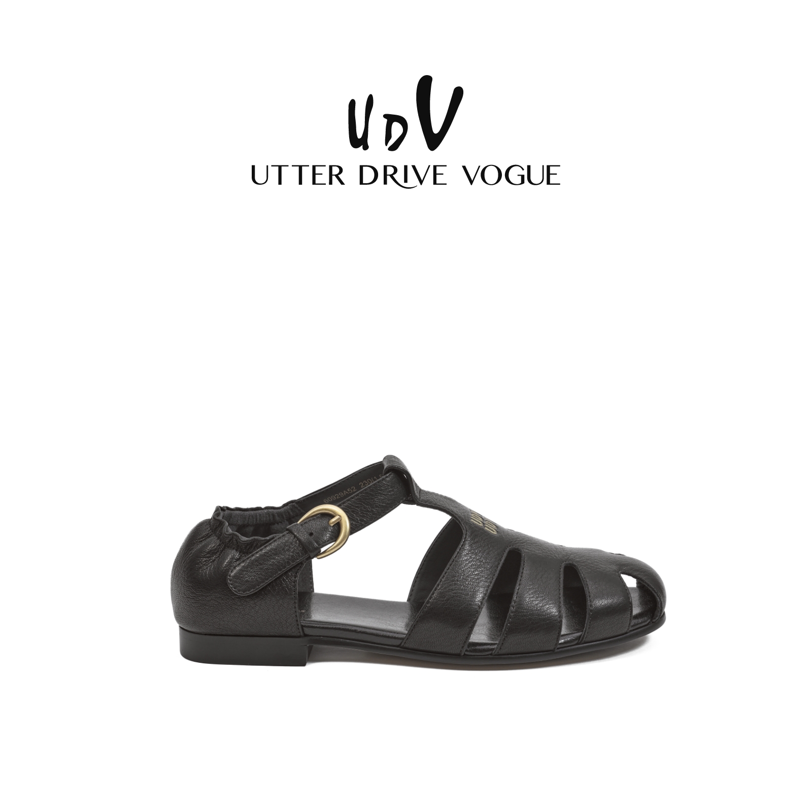 UDV真皮平底凉鞋女2025夏季新款扣带软面包头休闲凉鞋外穿猪笼鞋