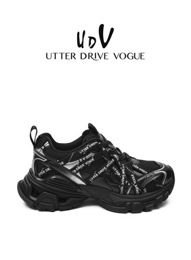 UDV潮流网面透气捆绑老爹鞋女2026秋季新款厚底增高休闲运动鞋