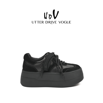 UDV复古回潮厚底德训鞋女2025秋季新款美拉德休闲板鞋真皮运动鞋