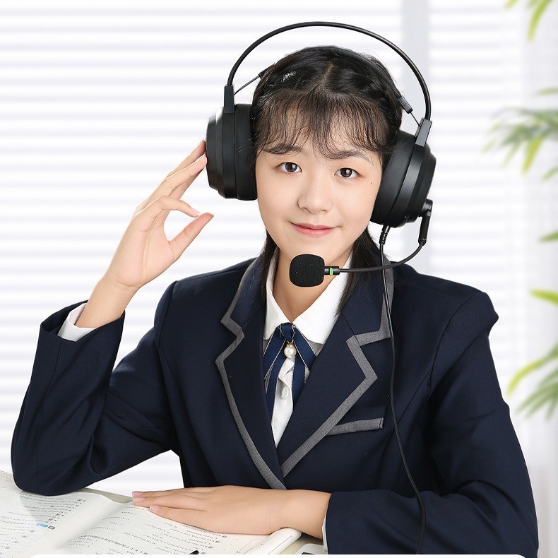 电音D5000 中高考英语听力考试头戴式有线耳机自带麦克风电脑