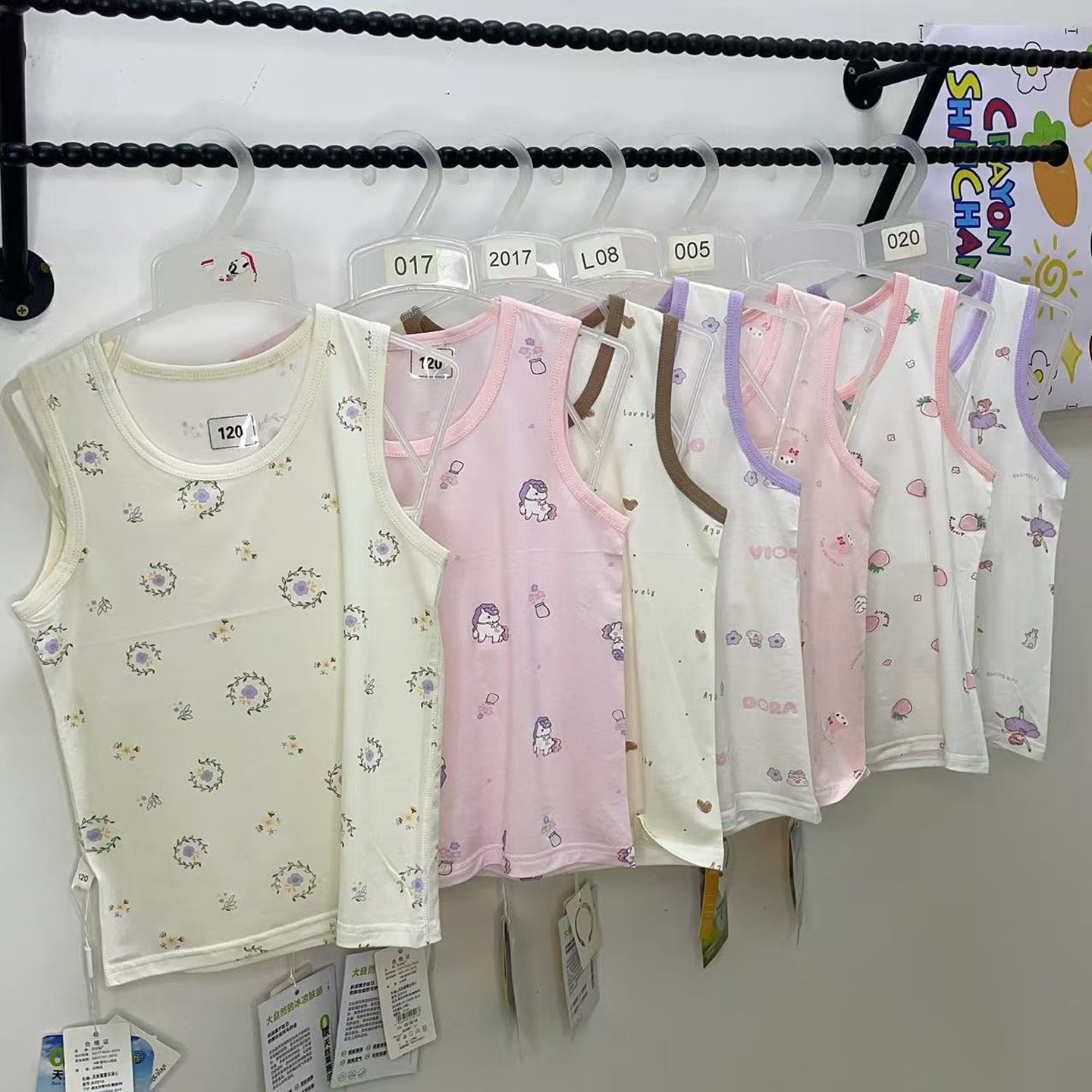 捡漏90-190码女孩儿童夏季超薄莫代尔无骨家居打底跨栏背心