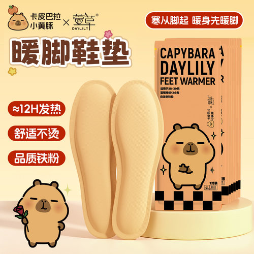 萱草自发热鞋垫卡皮巴拉热敷暖足