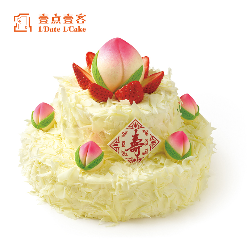 壹点壹客 六合寿桃-老人寿桃祝寿过寿多层蛋糕深圳同城配送