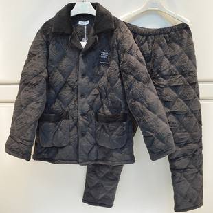 雪尔绵睡衣2026冬季男士亲肤绒三层加厚夹棉帅气青年保暖家居服