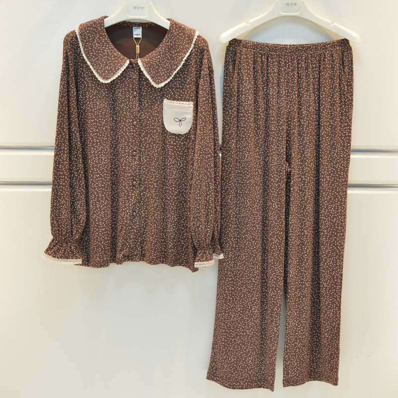 小翻领时尚长袖家居服套