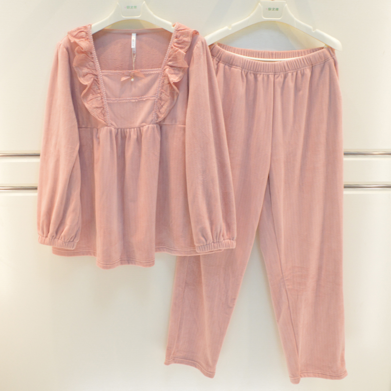 安之伴秋冬季女士海岛绒睡衣