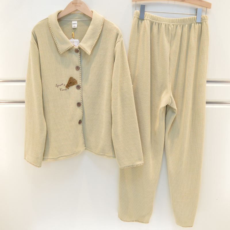 简约字母可爱薄绒保暖家居服套