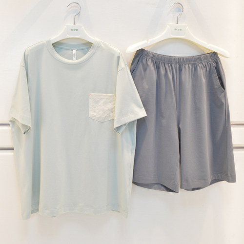 色简约高级感短袖短裤休闲家居服