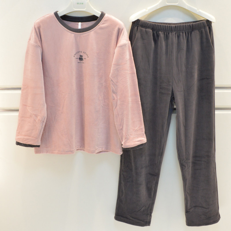 妮可雅情侣睡衣秋冬男女士素色双面海岛绒卡通可爱青年保暖家居服,女士内衣/男士内衣/家居服,睡衣/家居服套装,淘宝优惠券,粉丝福利购,淘宝优惠卷