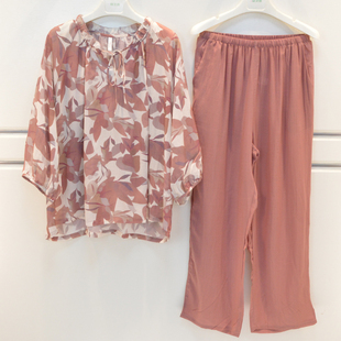 妮可雅睡衣2026春夏女士60支天丝棉薄款情况个性时尚大方家居服套