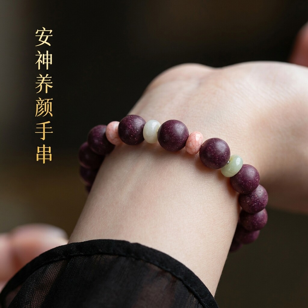 墨红玫瑰合香珠手串女中药手链天然药香珠叠戴香珠生日母亲节礼物