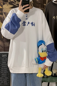 2021春季海报风大码男宽松圆领文字印花嘻哈卫衣WY22限图片
