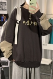 2021春季海报风大码男宽松圆领文字印花嘻哈卫衣WY22限，男装卫衣，电商A089-1