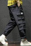 秋季日系口袋工装裤男大码青年宽松潮流九分裤A090-K902P65，男装工装外套，电商A089-1