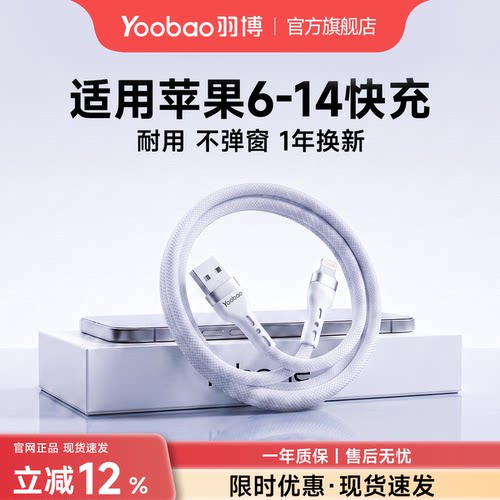 羽博适用苹果6-14快充数据线