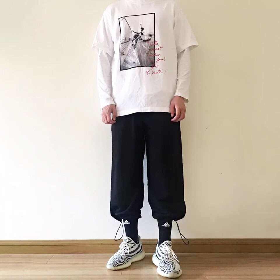 烦恼的OctOpus 夏季潮牌kanye抽绳束脚裤男女宽松九分阔腿休闲裤|ruв категории Мужская одежда, брюки - от Buy2taobao.com для оказания профессиональной услуги покупки агента Taobao