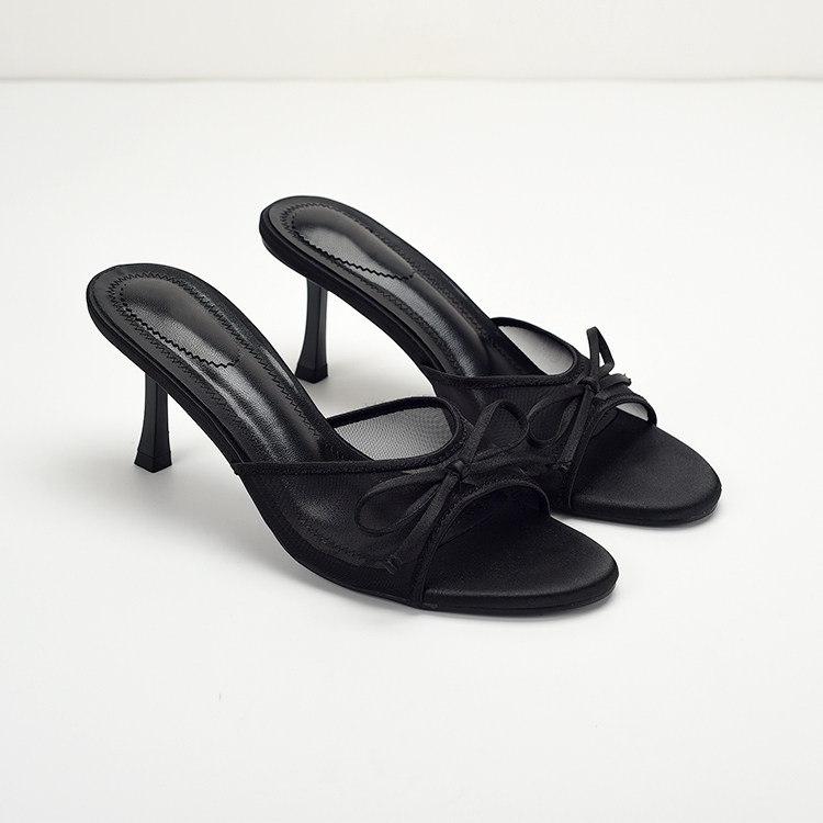 Qadın açıq barmaq mesh stiletto sandalet