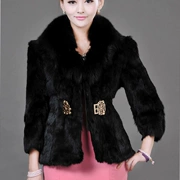 Xiangying Yifu 2013 quần áo mùa đông siêu cổ lông cáo lông thỏ Châu Âu và Mỹ áo khoác lông ngắn nữ - Faux Fur