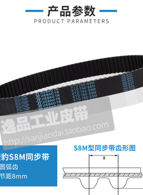 捷豹橡胶同步带工业皮带STD STS S2M254 S2M256 S2M258 S2M260