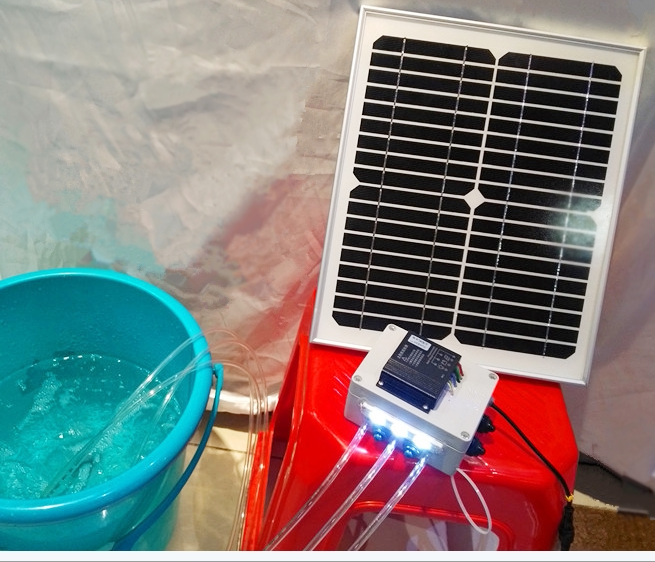 太阳能增氧泵太阳帆打氧机多头气泵海钓静音水族鱼缸养鱼12v10w