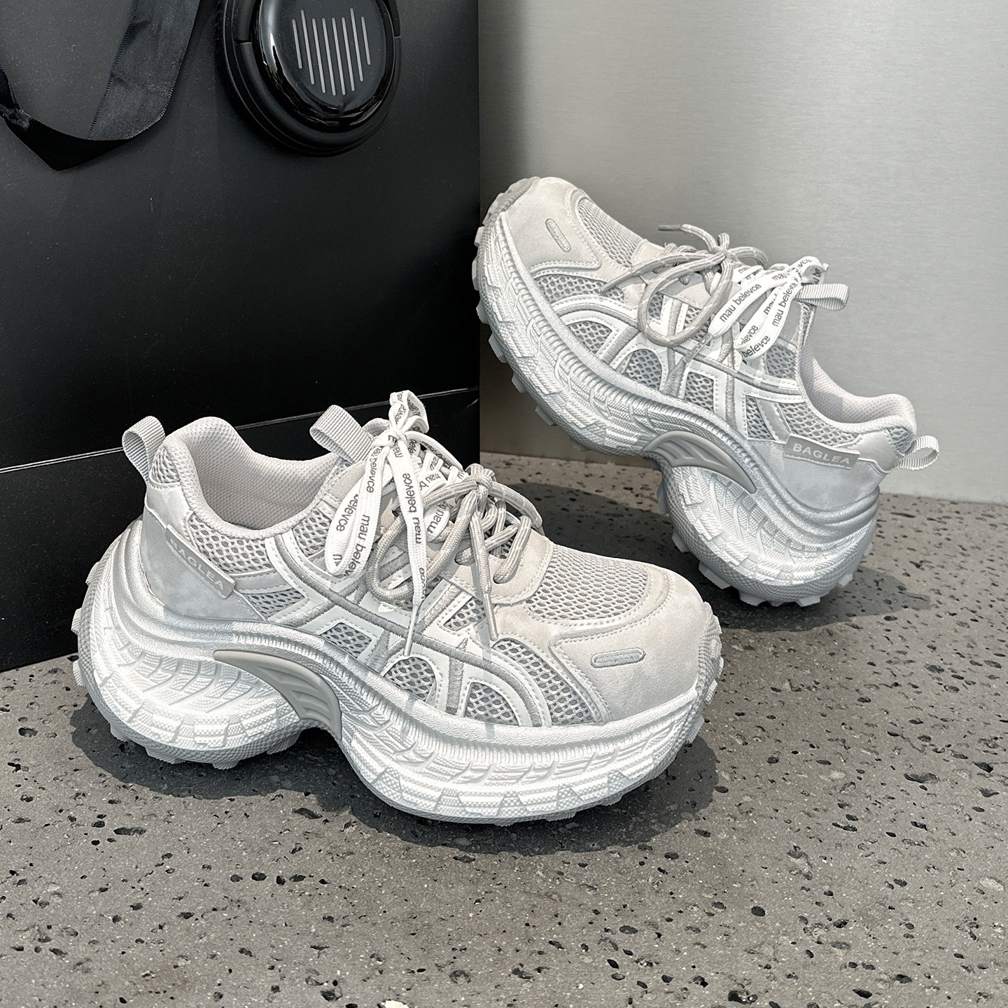 欧洲站真皮老爹鞋女2026春季新款爆款厚底小个子增高运动休闲网鞋,女鞋,时尚休闲鞋,淘宝优惠券,粉丝福利购,淘宝优惠卷