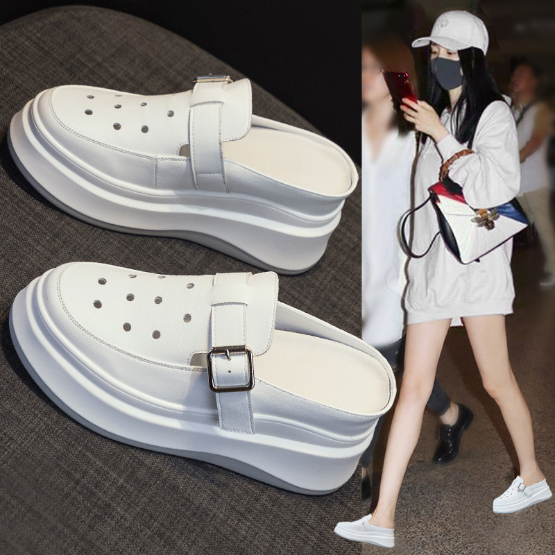 内增高包头半拖鞋女2026新款夏季