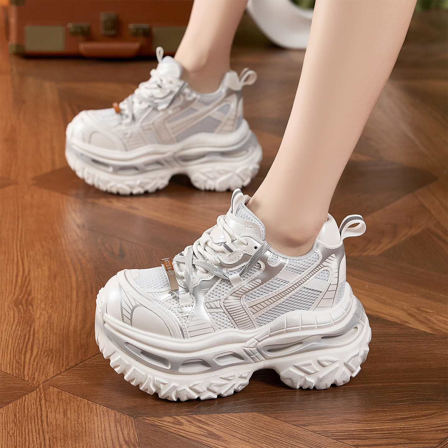 内增高老爹鞋女2026春季新款爆款系带厚底小个子9CM运动休闲女鞋,女鞋,时尚休闲鞋,淘宝优惠券,粉丝福利购,淘宝优惠卷