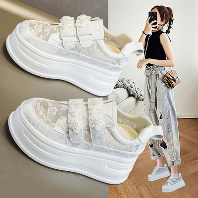 魔术贴小白鞋女夏季薄款2026新款