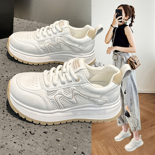 夏季透气网面阿甘鞋女2026新款爆款单网鞋轻便厚底运动休闲小白鞋