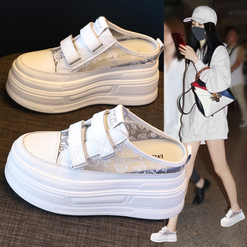 包头魔术贴半拖鞋女夏季2026新款