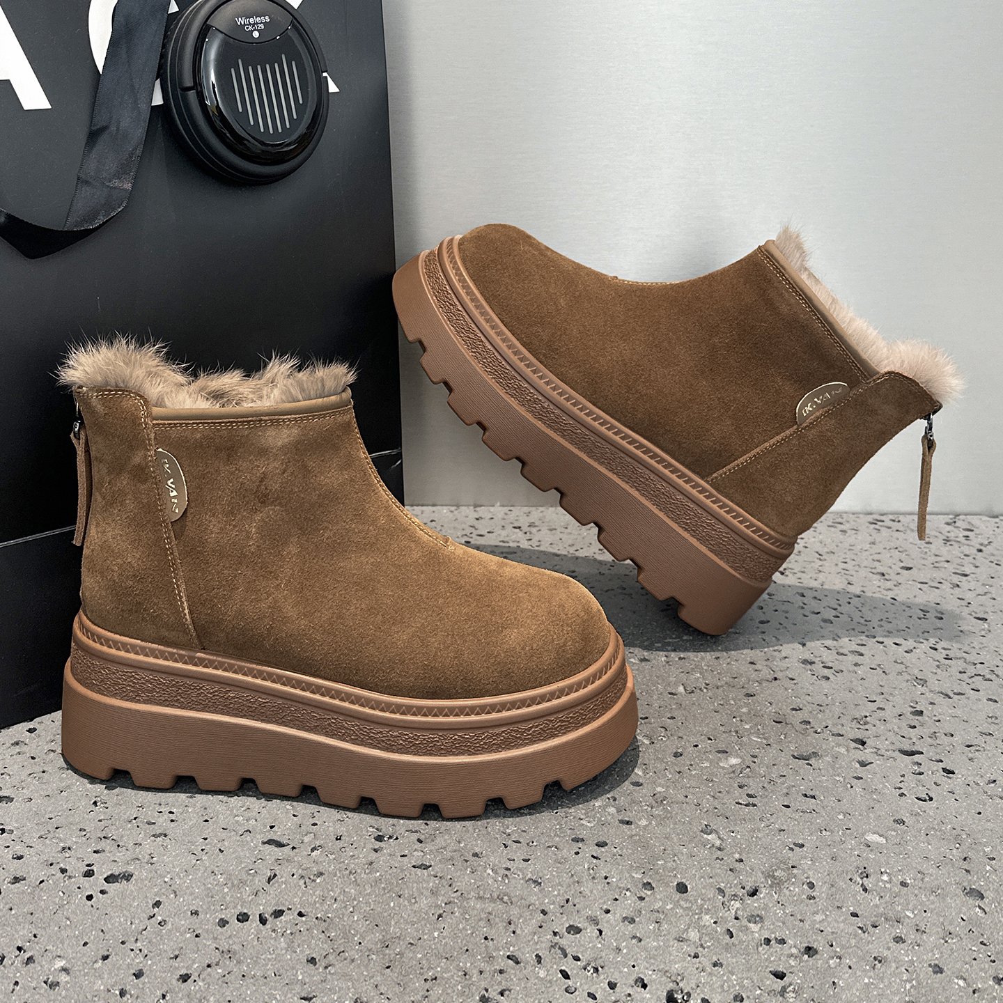 复古内增高雪地靴女2025新款冬季