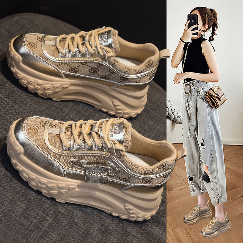 复古厚底老爹鞋女2025春秋季新款内增高女鞋小个子爆款休闲运动鞋,女鞋,时尚休闲鞋,淘宝优惠券,粉丝福利购,淘宝优惠卷