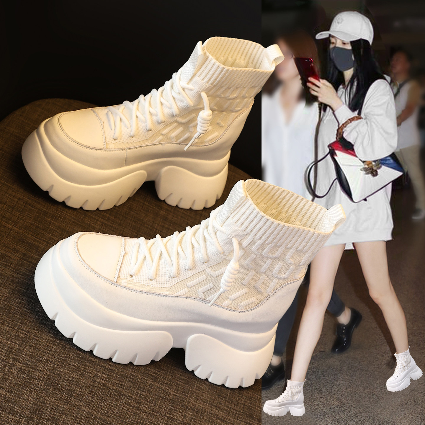 真皮高帮小白鞋女2026年秋季新款