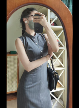 瑞秋旗袍-Rachel旗袍-原创设计-新中式前开叉连衣裙