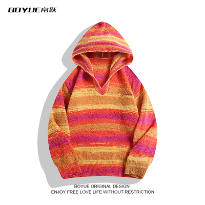 BOYUE帛跃多巴胺渐变连帽毛衣男