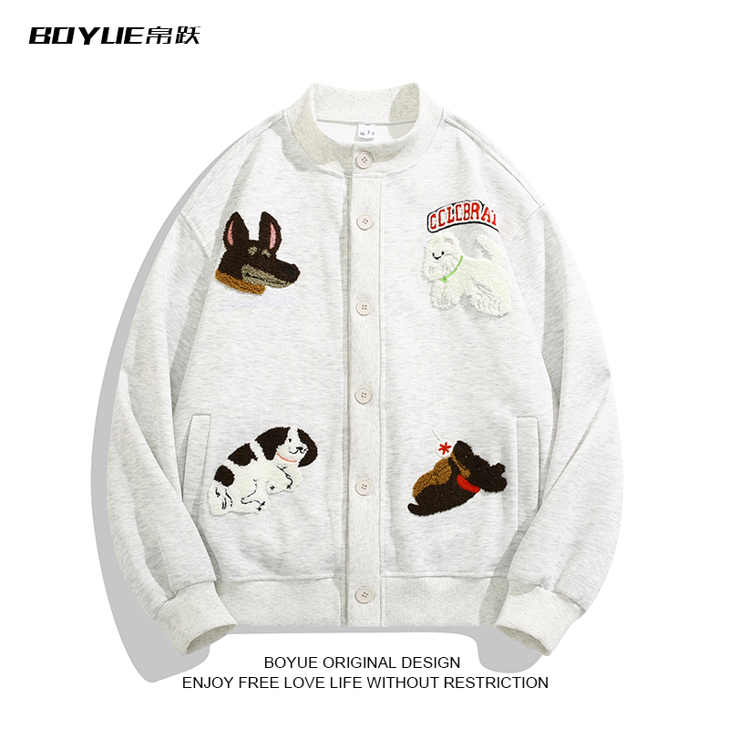 BOYUE帛跃小狗毛巾绣棒球服外套