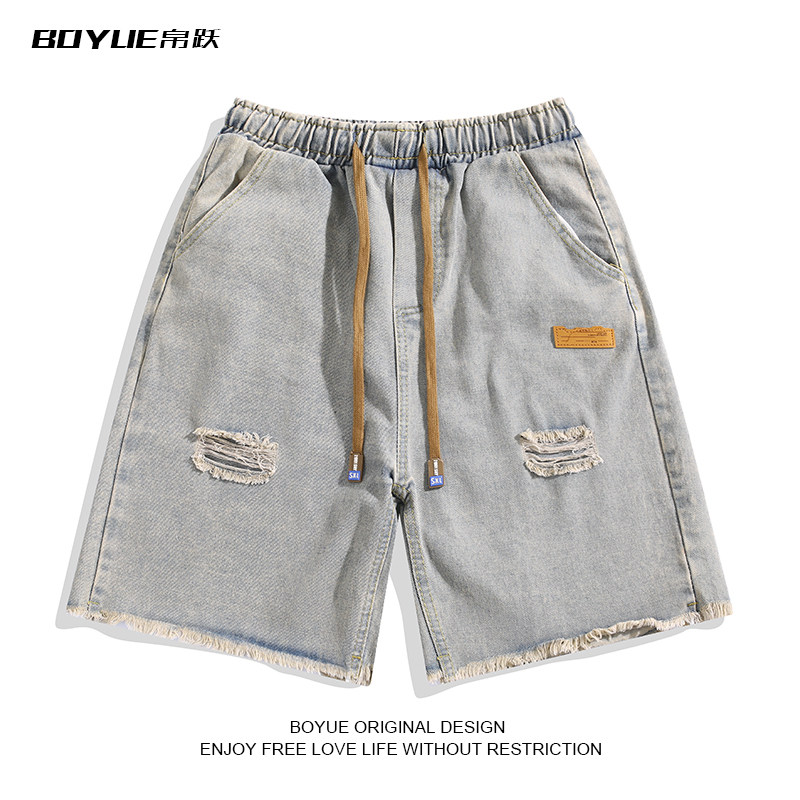 BOYUE帛跃破洞牛仔短裤