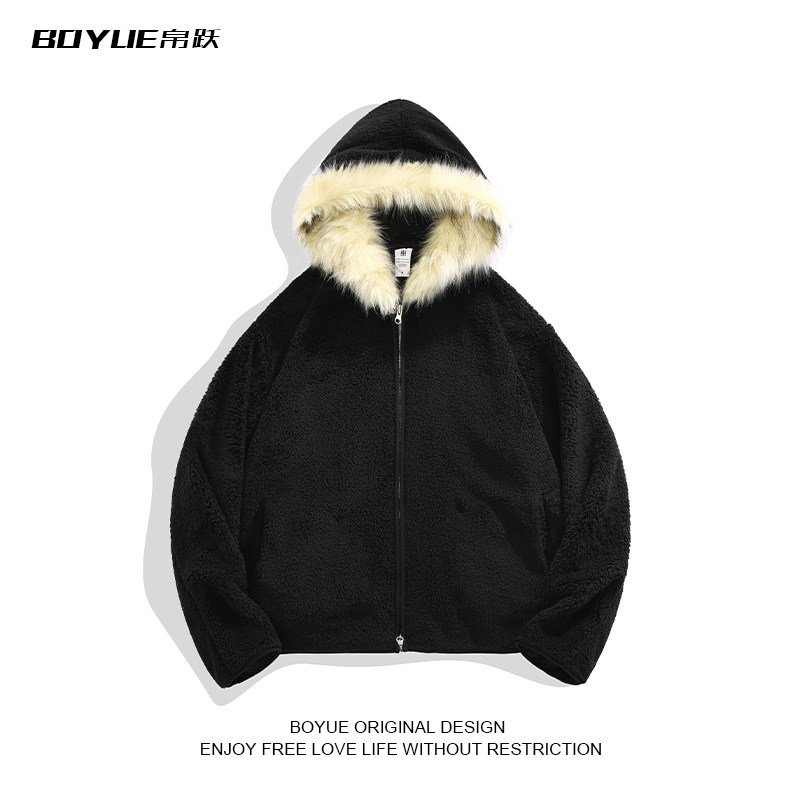 BOYUE帛跃复古座山雕毛领外套