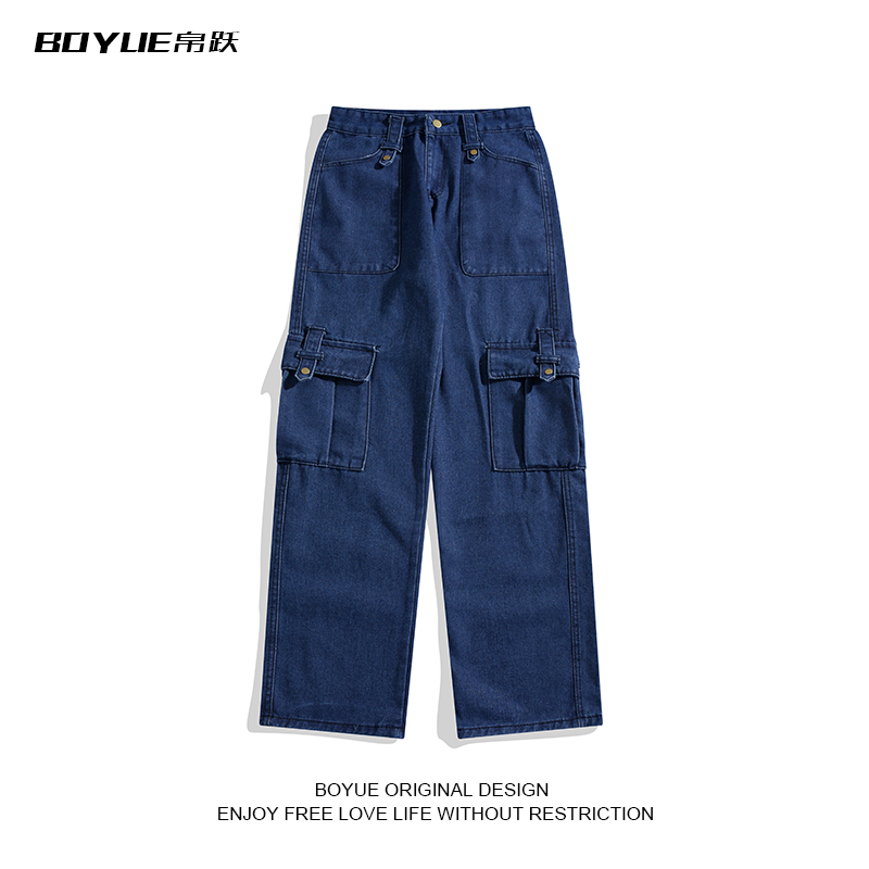 BOYUE帛跃复古直筒牛仔裤