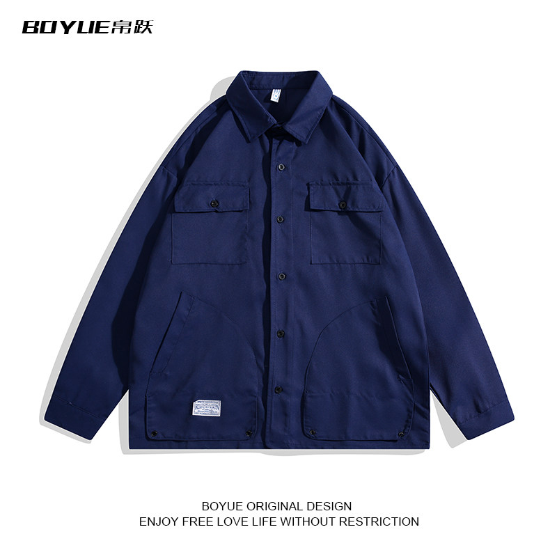 BOYUE帛跃日系休闲工装长袖衬衫男青少年设计感复古山系衬衣个性,男装,衬衫,淘宝优惠券,粉丝福利购,淘宝优惠卷