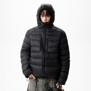 BOYUE帛跃冬季户外防寒排骨连帽羽绒服轻薄纯色潮牌保暖外套男女