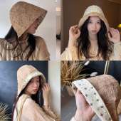 UMA少女～双面可戴诧寂风炒色脏染面料绑带玛丽珍帽子夏季 遮阳帽