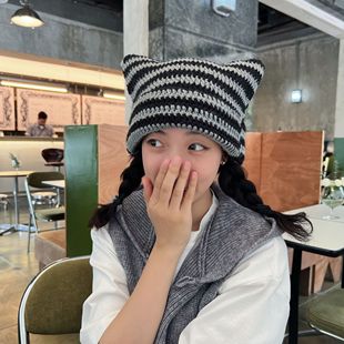 UncleYao/进击的猫猫!不允许你还没拥有的可爱猫咪耳朵针织帽子
