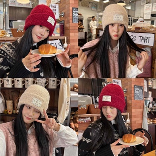 小羊的怀抱~冬季加厚保暖护耳卷边圈圈绒针织帽软糯舒适毛线帽子