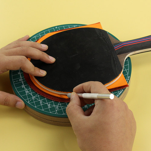 姚工匠乒乓球拍手工翻新工具胶皮切割套装裁边切割刀滚胶棒旋转台