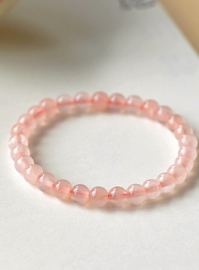 极速粉红色水晶粉水晶手链女款招桃花转运珠K天然少女心手串ins