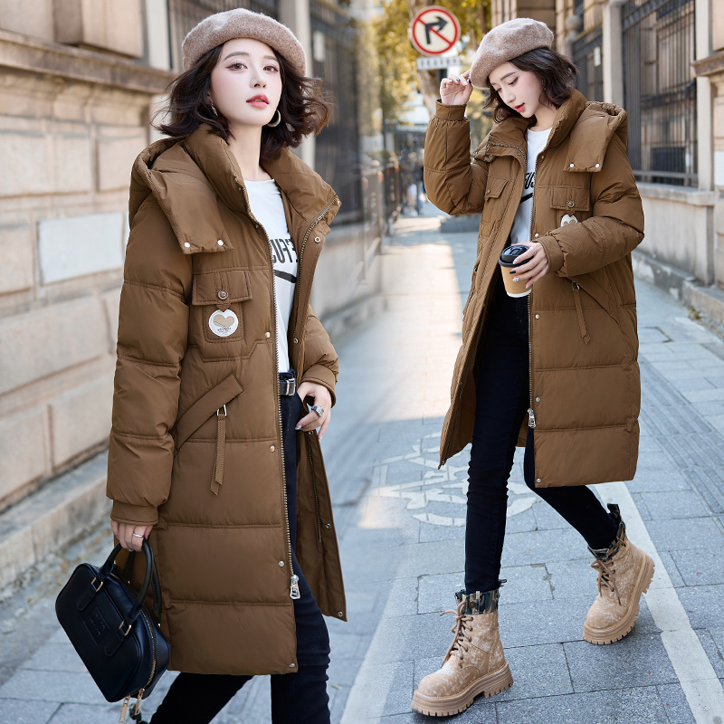 蓝思梦羽绒棉长款休闲宽松显瘦